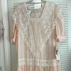 Jessica McClintock Blush Dress with Lace Detail Plus